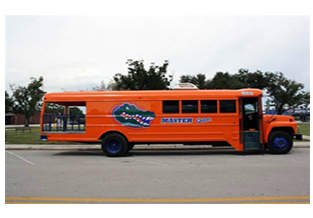 Bus decals and lettering  designed by Custom Graphics and Signs